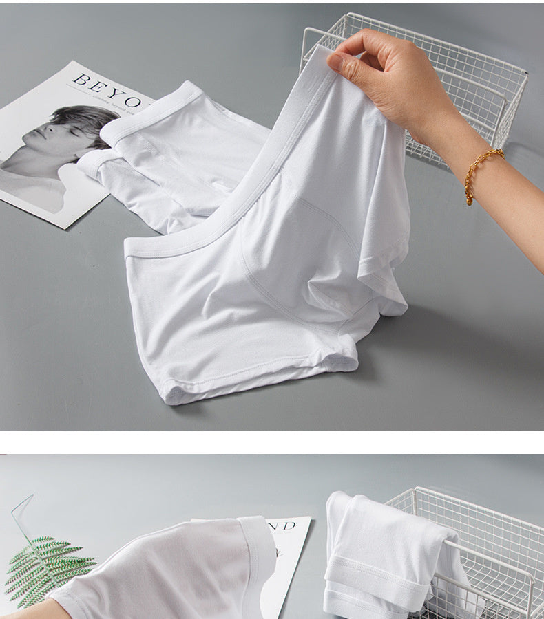 Light-colored Youth White Underwear Men's Boxer - D&A