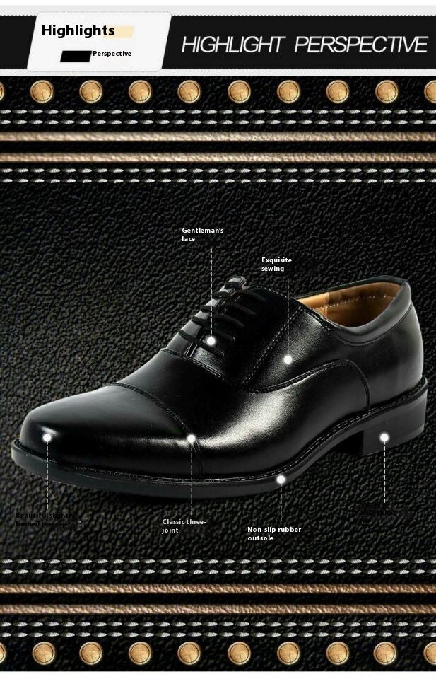 Mesh Three Connector Business Casual Leather Shoes - D&A