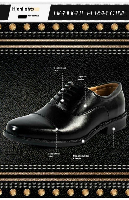 Mesh Three Connector Business Casual Leather Shoes - D&A