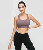 Contrast-panel sports bra - D&A