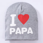 Baby autumn and winter baby hat Grey Love papa - D&A
