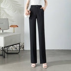 High Waist Drooping Slimming And Straight Ice Silk Women's Casual Suit Pants - D&A