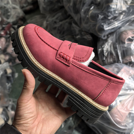Leather Plus Size Casual Women's Shoes - D&A