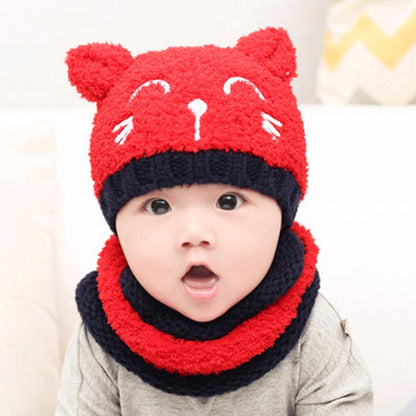 Wool scarf baby hat Big Red - D&A