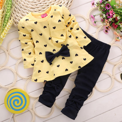 Love bow girl set yellow - D&A