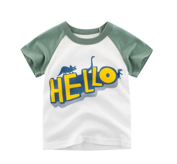 Children's Wear Summer New Korean Children's Boys Cotton T-shirt Men's Treasure In Children's Short Sleeves 6style - D&A