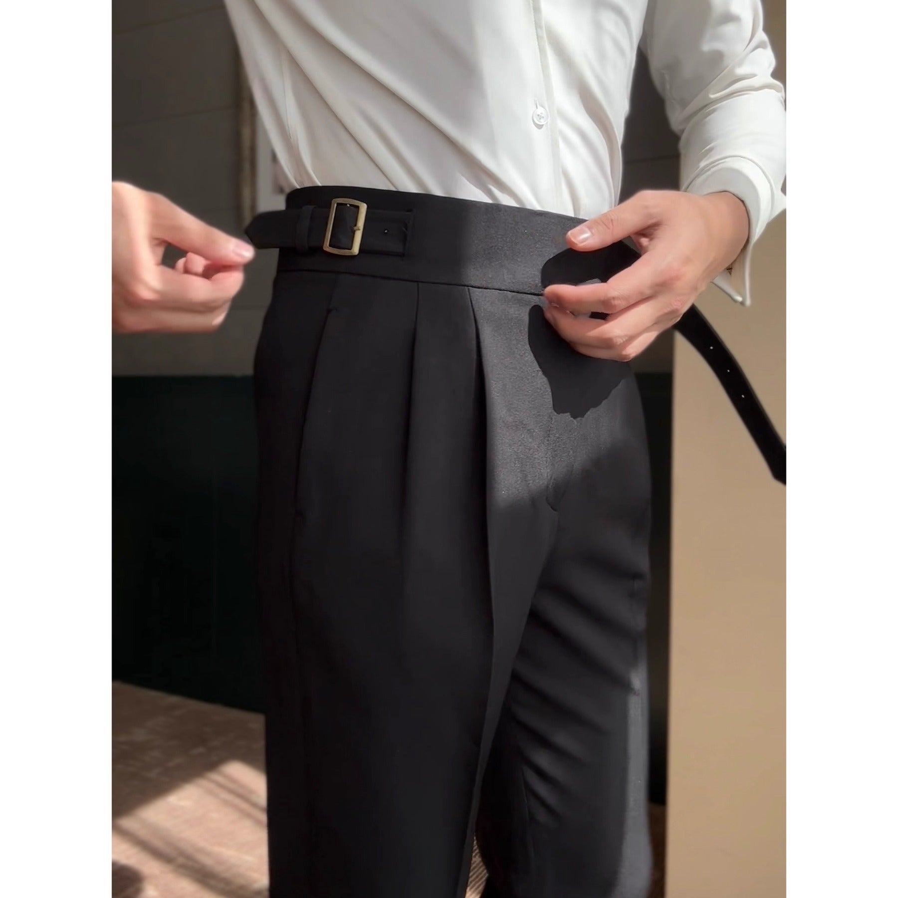High Waist Gurkha Trousers Black - D&A