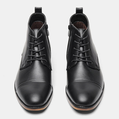 Plus Size Men's Chelsea Boots Inside Zipper Leather Boots - D&A