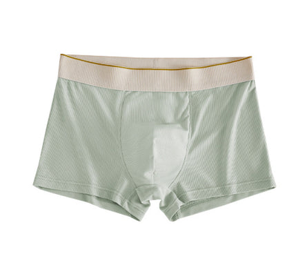Ice Silk Stripes Men's Boxers Comfortable And Breathable Green - D&A
