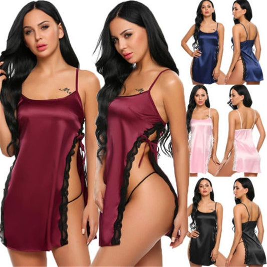 silk sexy lingerie nightdress - D&A