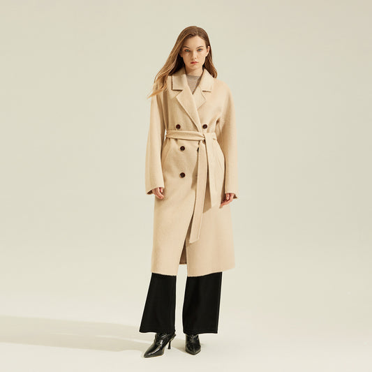 Women's Camel Coat Reversible Woolen Jacket - D&A