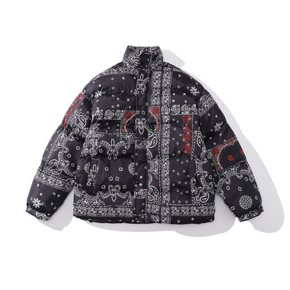 Color-blocking Thick Bread Clothes Loose Cotton-padded Jackets For Men And Women K - D&A