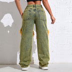 Shascullfites Baggy Jeans Women New American Loose Wide-leg Pants Old Straight Leg Trousers - D&A