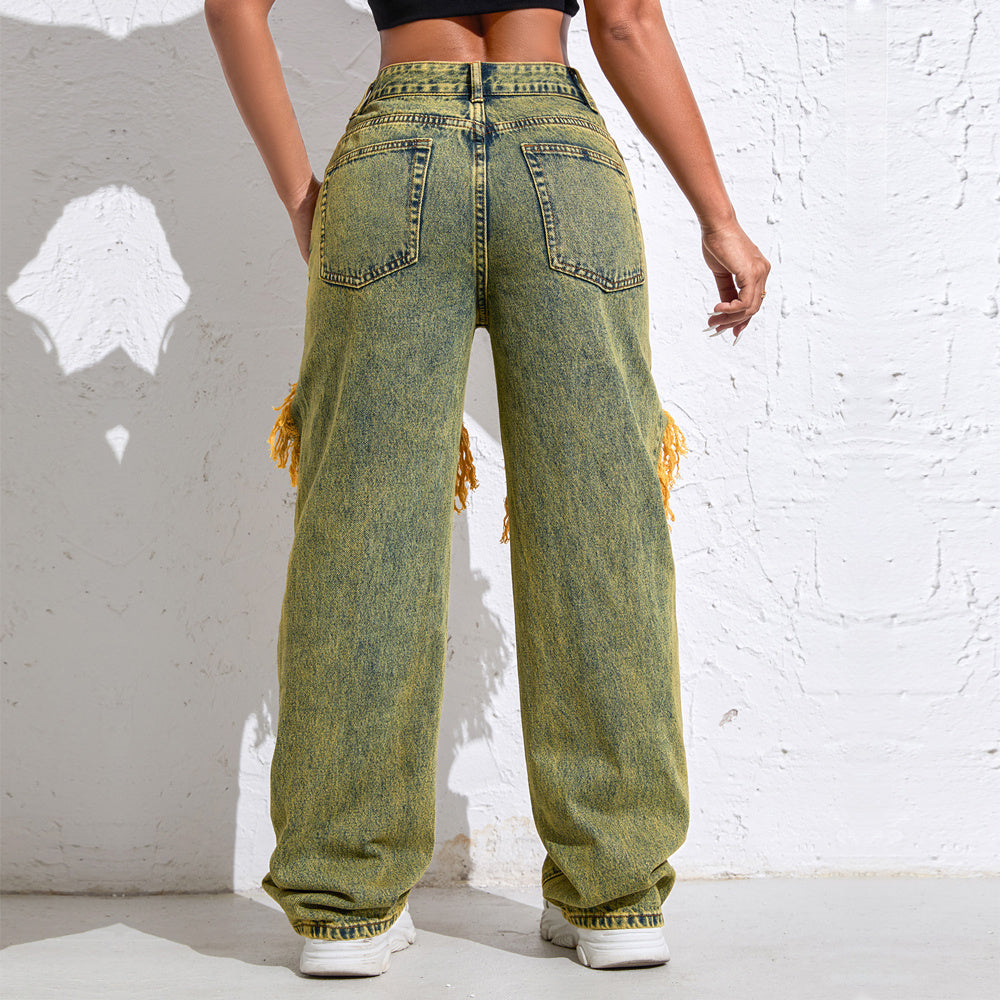 Shascullfites Baggy Jeans Women New American Loose Wide-leg Pants Old Straight Leg Trousers - D&A