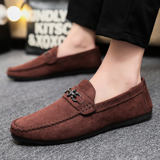 Waterproof Leisure Sports Men Slip-on Loafers Peas Small Leather Shoes - D&A