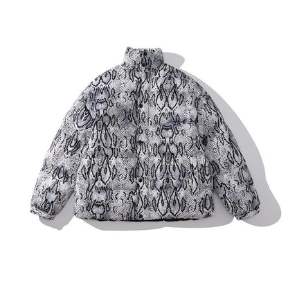 Color-blocking Thick Bread Clothes Loose Cotton-padded Jackets For Men And Women C - D&A