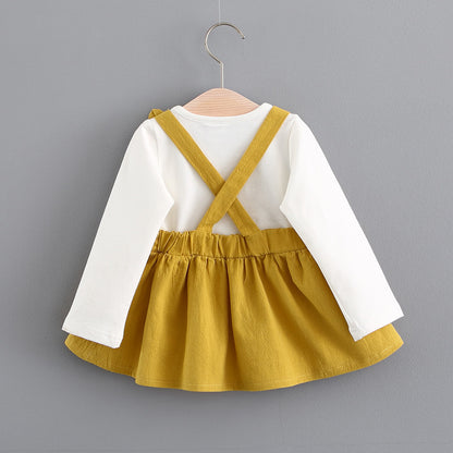 2021 autumn new Korean children's clothing, girls cute rabbit dress, baby baby princess dress 916 - D&A