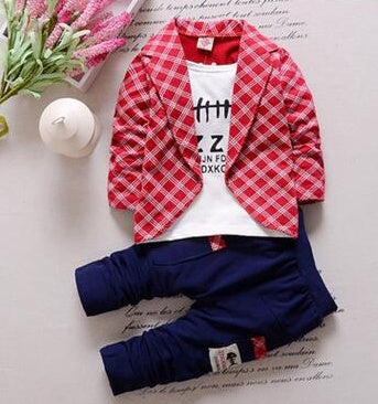 Toddler Baby Clothes Children Suit 0-3 Years Old Suit Pants Children's Sportswear Boys Girls Children's Clothing Brand Red B - D&A