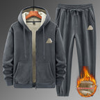 Cashmere Hooded Sweater Cotton Pants Casual Warm Keeping Sports Suit Gray - D&A