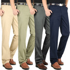 Men's Casual Elastic Cotton High Waisted Loose Pants - D&A