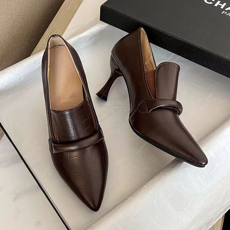 Soft Leather 7cm Women's Stiletto Heel High Heel Shoes - D&A