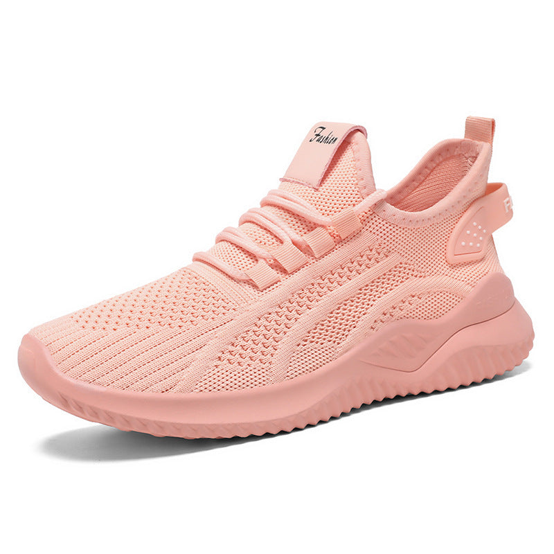 Soft Bottom Pure Color All-matching Breathable Casual Shoes Pink - D&A