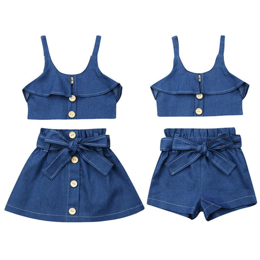 Children's clothing girls suspender skirt - D&A