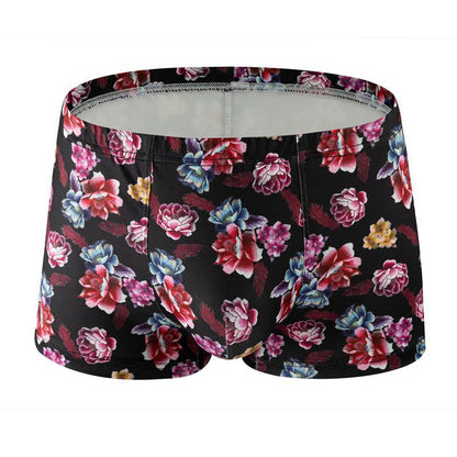 Printed Milk Silk Comfortable Breathable Multi-color Rose Boxers Embroidery 041 - D&A
