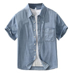 8269 Japanese-style Retro Denim Short Sleeve Shirt - D&A