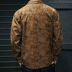 Social Style Denim Printing Men's Lapel Casual Shirt - D&A