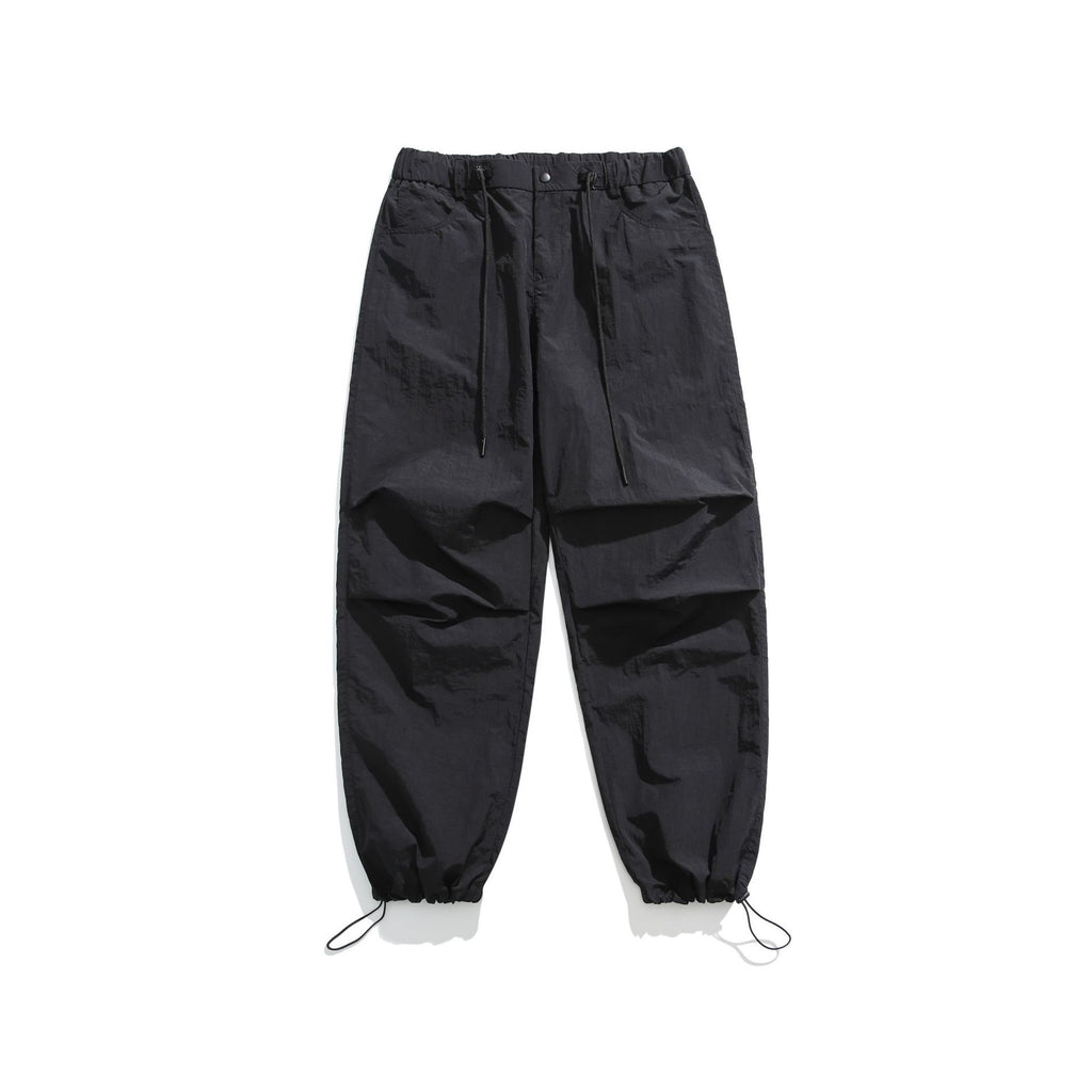 Casual Pants Men's Thin Ice Silk Loose Straight Black - D&A