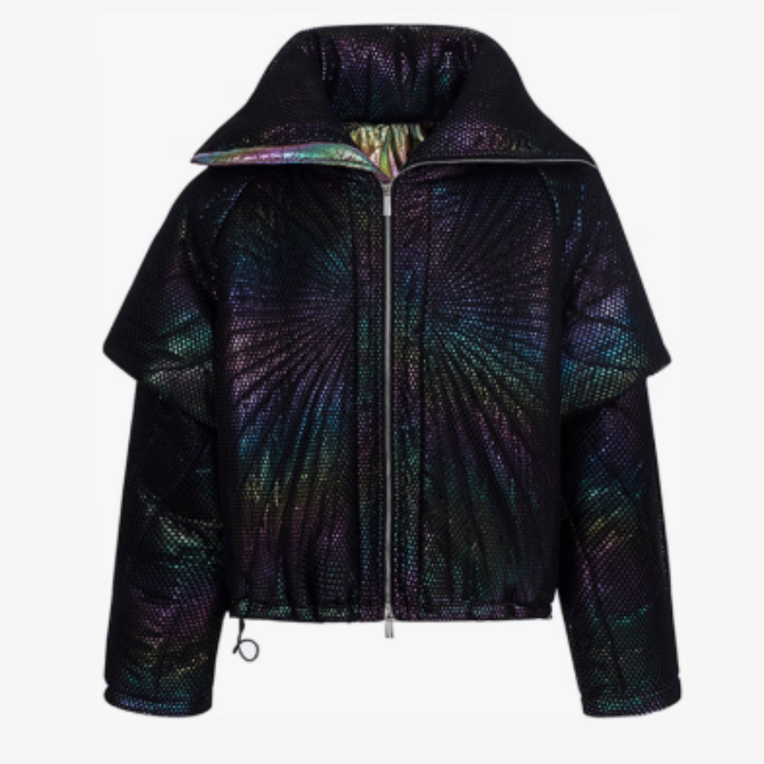 Male Dark Knight Large Collar Alien Short Cotton Jacket - D&A