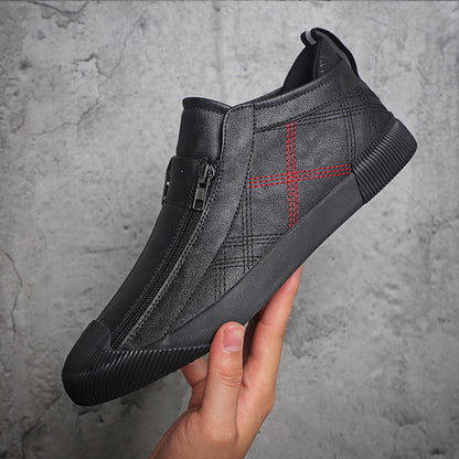 Leather Shoes Breathable Casual Fashion Low-top Sneakers - D&A