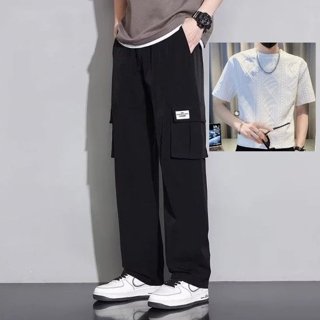 Men's Summer New Ice Silk Overalls Set - D&A