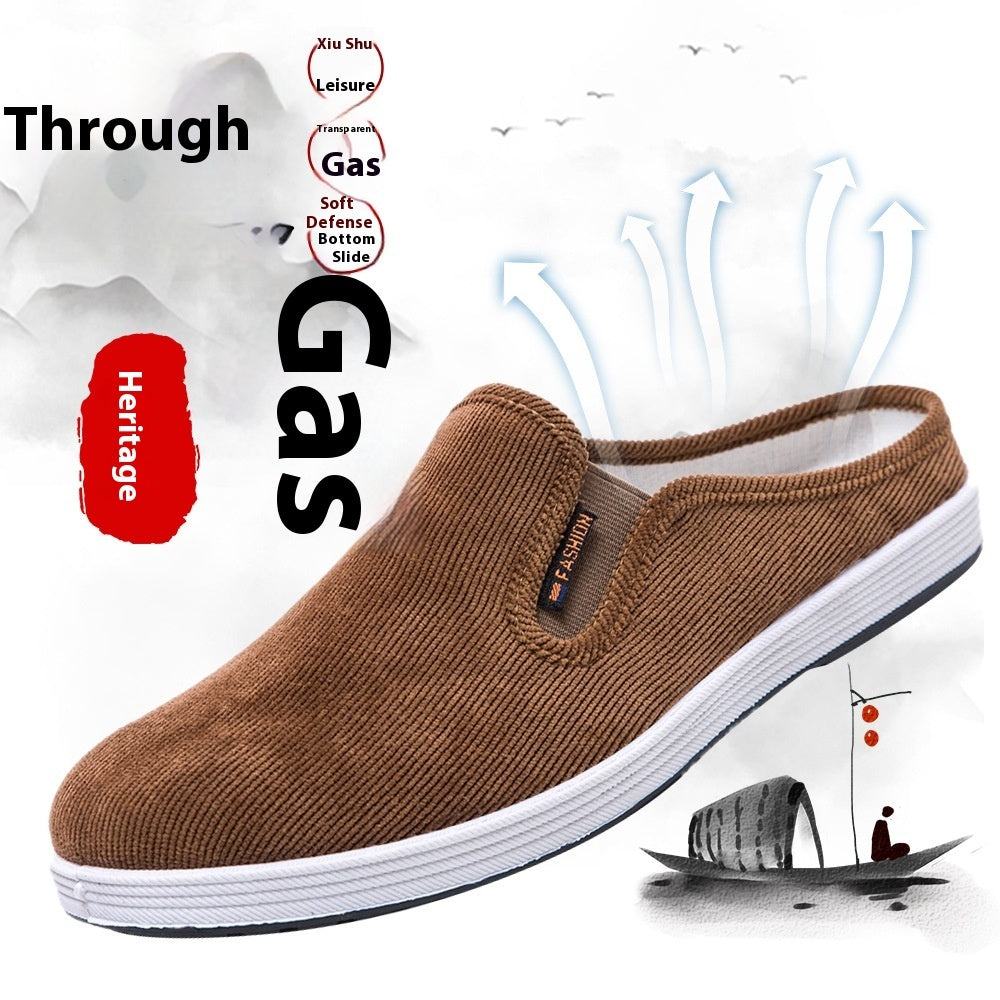 Casual Breathable All-match Sneakers Slip-on Heel-free Half Support Non-slip Men's Shoes - D&A