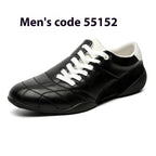 Oblique Lace-up Flat Retro Sports Casual Shoes Black Men - D&A