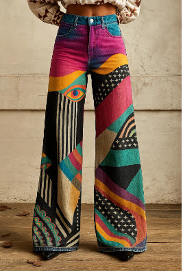 Hot Selling Plus Size Women's Casual Pants Thin Imitation Jeans F - D&A