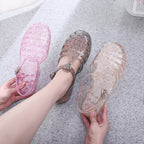 Crystal Gel Shoes Hollow Sandals For Women - D&A