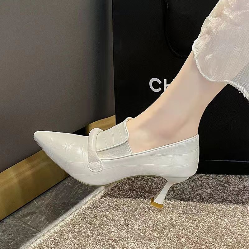 Soft Leather 7cm Women's Stiletto Heel High Heel Shoes - D&A