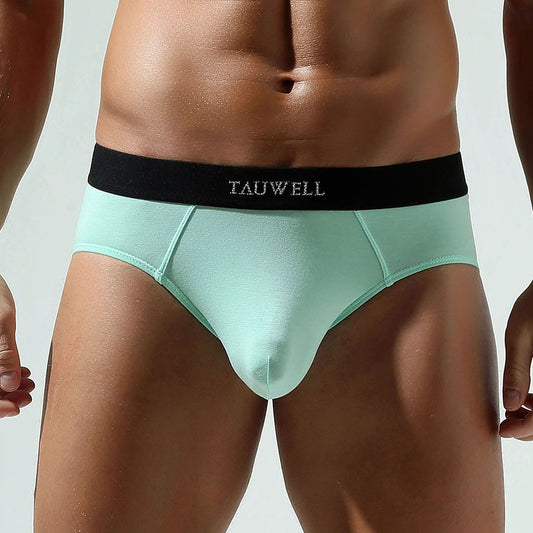Men's Cotton Solid Color Sexy Low Waist Design Convex A Underwear - D&A