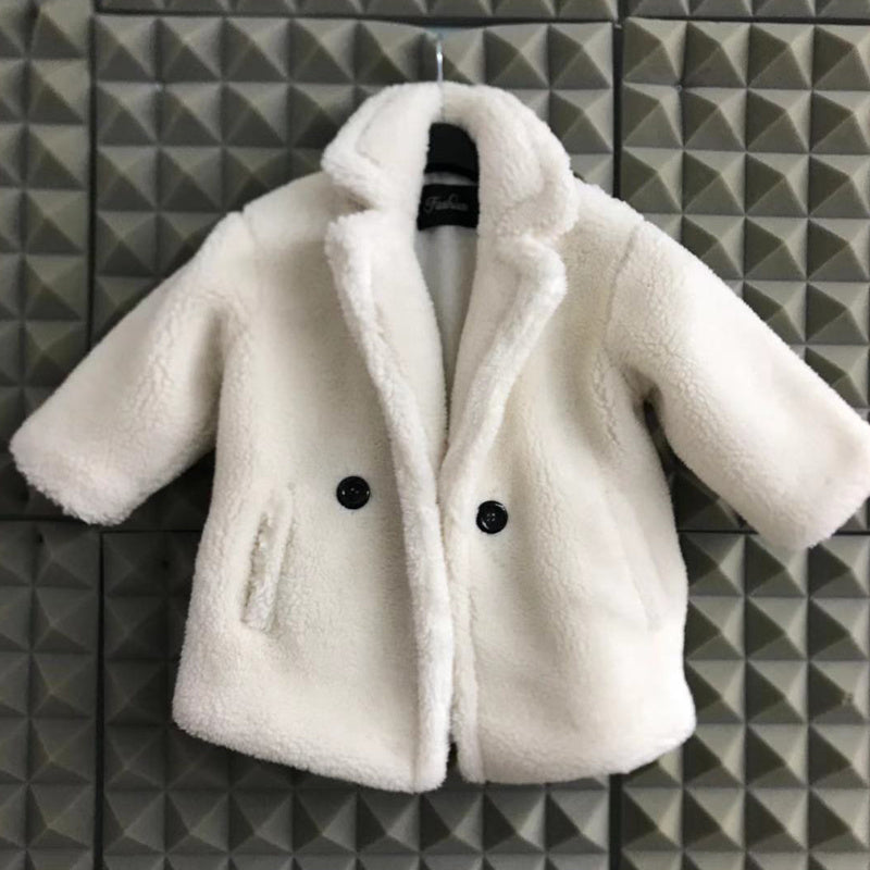 Big Kids Fur Coat In Autumn And Winter Coat White - D&A