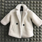 Big Kids Fur Coat In Autumn And Winter Coat White - D&A