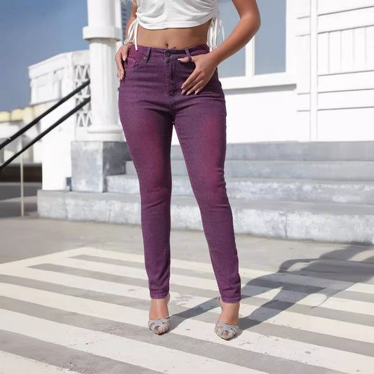 Washed Skinny Pants High Waist Women's Jeans - D&A