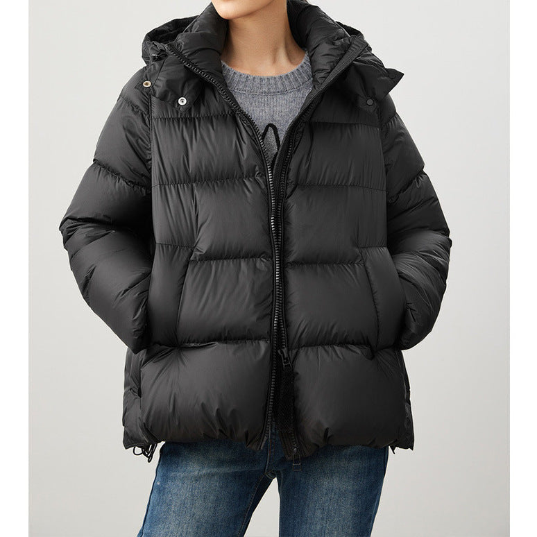 Detachable Cap Down Jacket Women's Short Winter - D&A