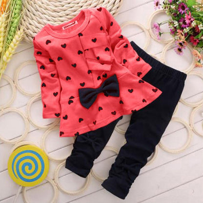 Love bow girl set Red - D&A