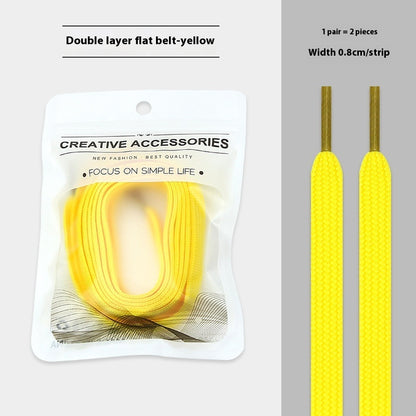 White Shoes Colorful Bandlet Shoelaces Yellow - D&A