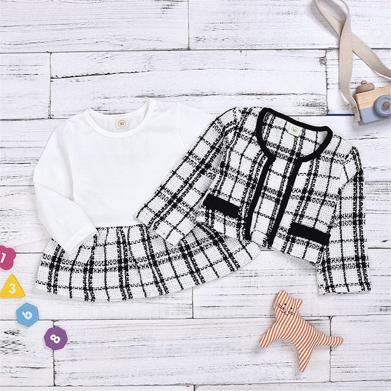 Long-sleeved Dresses Two-piece Children's Baby Small Incense Wind Suit - D&A