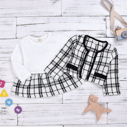 Long-sleeved Dresses Two-piece Children's Baby Small Incense Wind Suit - D&A