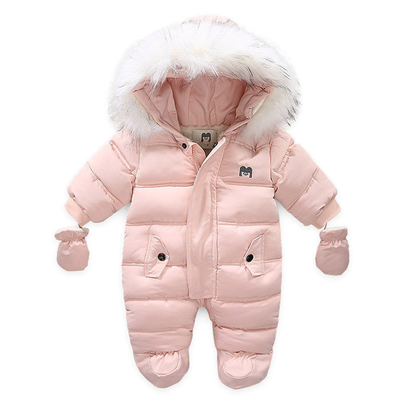Baby Kids Jumpsuit Jacket with Gloves Pink - D&A
