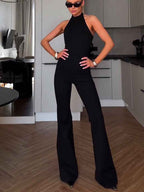Black Halter Sleeveless Jumpsuit